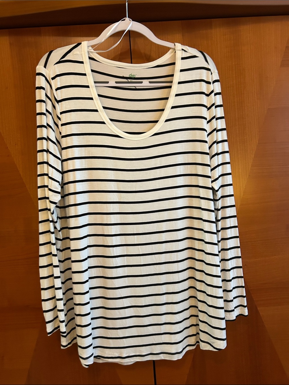 dip Black & White Striped Scoop-Neck Tunic
